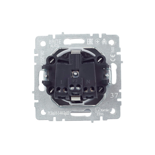 BRITE Роз. с з/к/ш с кр. 16А IP44 РСбш10-3-44-БрШ шамп. IEK