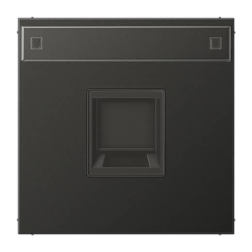 Плата (фиксация защёлкиванием) с полем для надписи для одного модуля, металл, антрацит