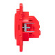Стокгольм Механизм Розетки 1-местной с/з 16А винтовые клеммы красный с защ. штор. EKF