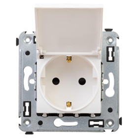 DKC Avanti Розетка с крышкой в стену, 2P+E, с з/ш, 