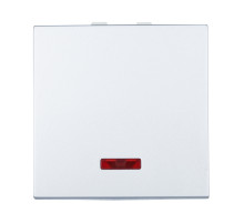 Ecoplast LK45 Выключатель с индикатором 45х45мм (схема 1L) 16 A, 250 B (серебристый металлик)