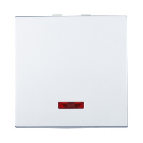 Ecoplast LK45 Выключатель с индикатором 45х45мм (схема 1L) 16 A, 250 B (серебристый металлик)