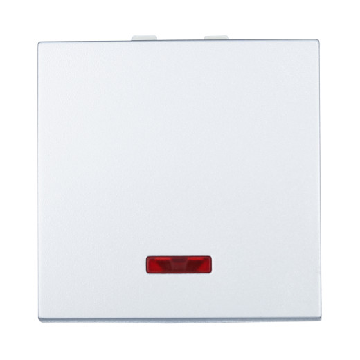 LK45 Выключатель с индикатором 45х45мм (схема 1L) 16 A, 250 B (серебристый металлик)