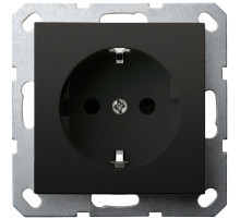 Jasmart G Черный матовый Розетка с/з со шторками 16A 250V~