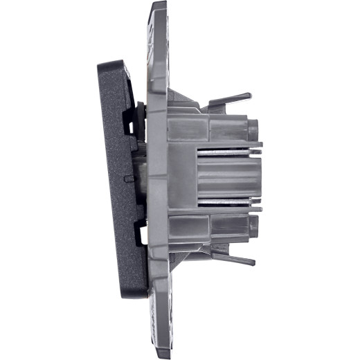 Выключатель кнопочный одноклавишный - Legrand/Daccord Inspiria - с нормально-открытым контактом 6А 250В безвинтовые зажимы - антрацит