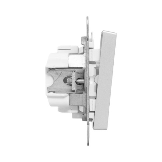 Механизм выключателя, одноклавишный, с подсветкой, алюминий Эпика EKF