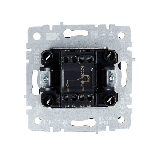 BRITE Выключ. 1-кл. прох. с инд. 10А ВС10-1-7-БрГ граф. IEK