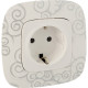 Valena ALLURE.Силовая розетка 2К+З 16А 250В с лицевой панелью.Безвинтовые зажимы.Белая