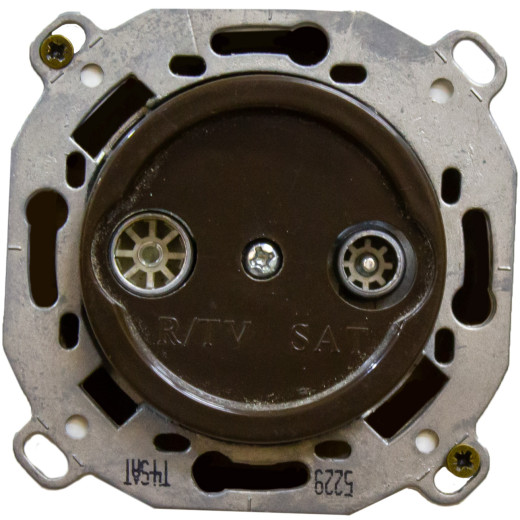 Розетка TV/R-SAT оконечная (скрытый монтаж), Коричневый