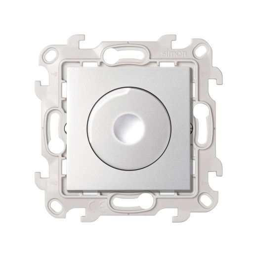 Simon 24 алюминий Светорегулятор поворотно-нажимной проходной 40-450Вт 230В~ й S24 Harmonie