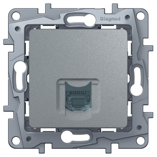 Розетка компьютерная RJ45 категория 6 UTP - Legrand Etika - алюминий