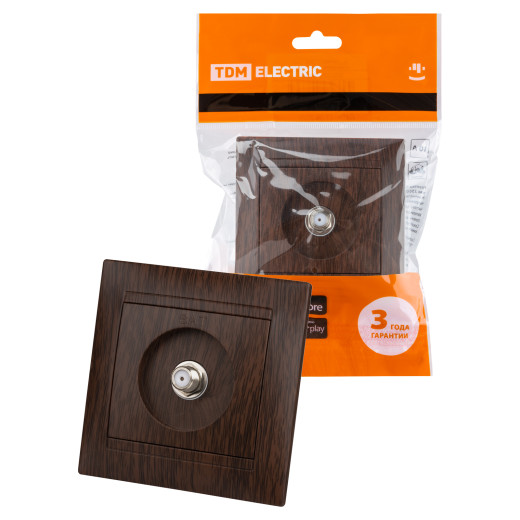 Розетка SAT (F-разъем) 0-2400МГц венге 