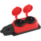 Колодка ЭРА K-2e-RED-IP44 каучуковая с заземлением 2 розетки 16A IP44 красная