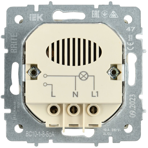 BRITE Выключ. карточный 30А ВС10-1-8-БрА алюм. IEK