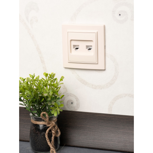 Розетка RJ-45+Phone СП бежевый Минск EKF
