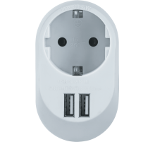 Navigator Адаптер 61 454 NAD-USB01-1E-C-WH с/з 1 гн. USB3.4A