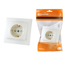 TDM Розетка 2П+З с защ. шт. 16А 250В белая 