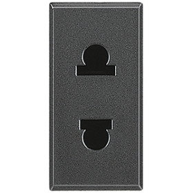 BT Axolute Антрацит Розетка с/з для узких вилок с защитными шторками евро-американский станд. 1 мод.