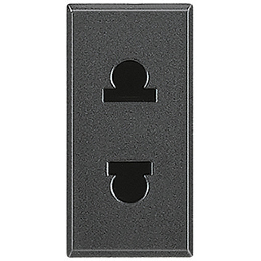 Axolute Розетка 2К, 16 А с защитными шторками Евро – Американский стандарт, цвет антрацит