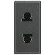 Axolute Розетка 2К, 16 А с защитными шторками Евро – Американский стандарт, цвет антрацит