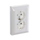 Розетка SCHUKO 16А 250В, двойная, c шторками, Basic 55, альп. белый