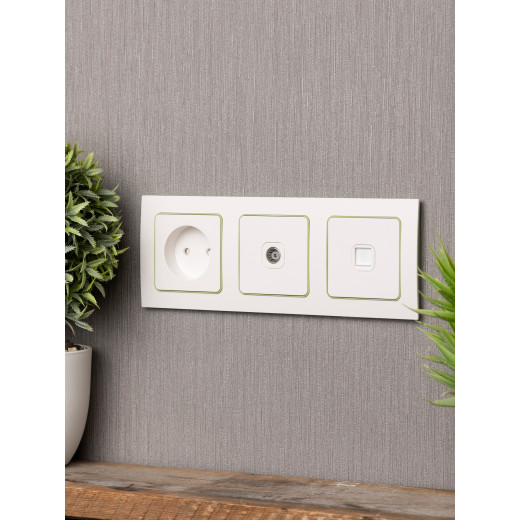 Стокгольм Рамка 3-местная белая с линией цвета зеленый EKF PROxima