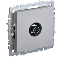 IEK BRITE BASE Алюминий Розетка TV прох РТВ10-0-БрА