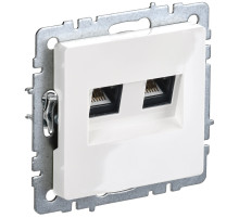 IEK BRITE BASE Белый Розетка комп двойная кат.5E RJ45 РК10-2-БрБ