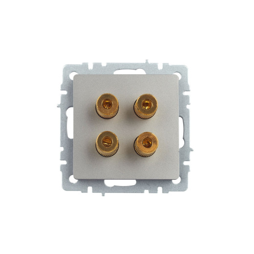 BRITE Аудиорозетка 4-мест. РА10-БрС сталь IEK