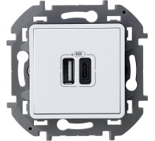Legrand/Daccord INSPIRIA Белый Зарядное устройство с двумя USB-разьемами A-C 240В/5В 3000мА.
