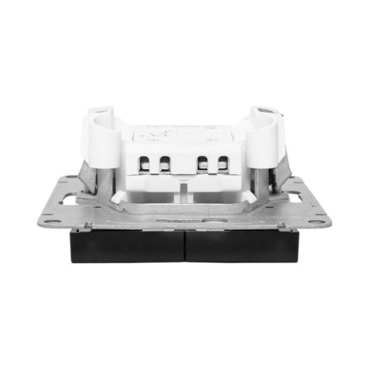 Механизм выключателя, двухклавишный, чёрный Эпика EKF