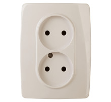 ЭРА Розетка Серия 12 12-2117-02 двойная без заземления 2X2P 16A-250В IP20 винт слоновая кость