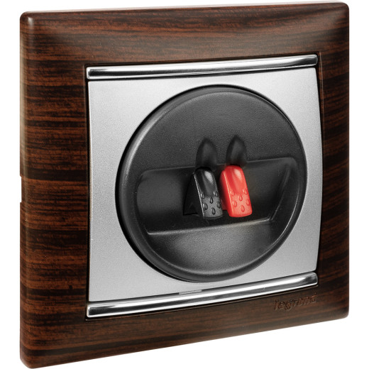 Рамка 1 пост - Legrand Valena - темное дерево/серебряный штрих