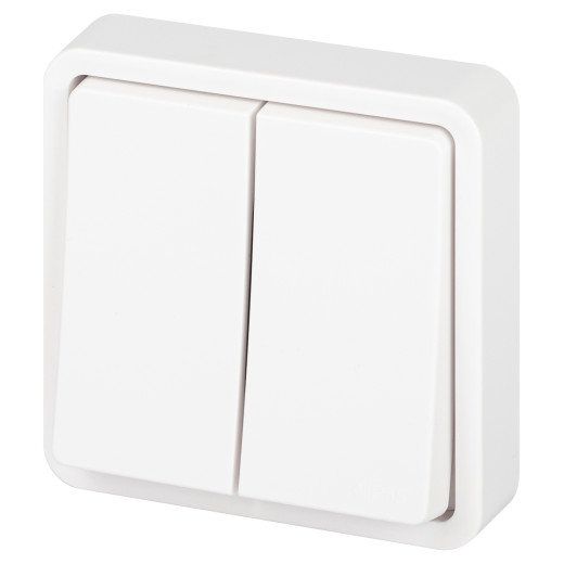 Переключатель ЭРА Эксперт 11-1526-01 двойной IP55 10АХ-250В СУ белый