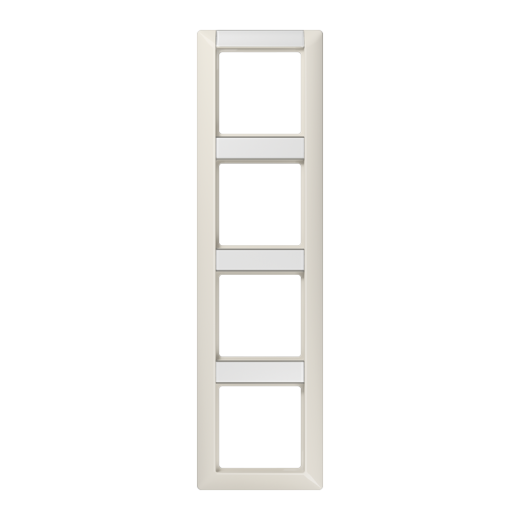 Рамка 4-кратная с полем для надписи для горизонтальной и вертикальной установки, слоновая кость