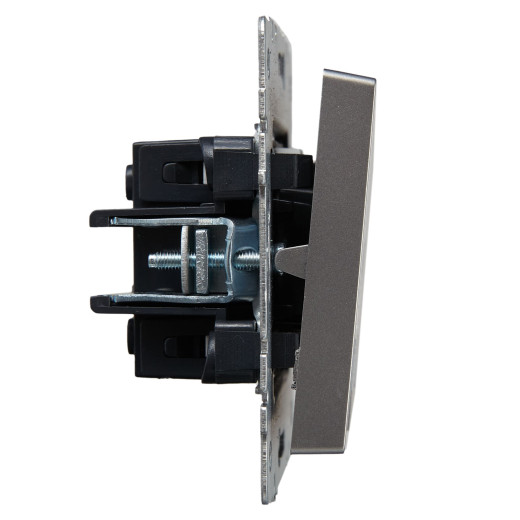 BRITE Выключ. 2-кл. с инд. 10А ВС10-2-1-БрС сталь IEK