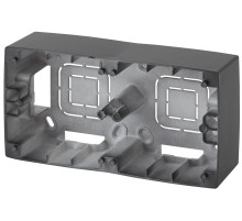 ЭРА 12-6102-05 Коробка наклад. монтажа 2 поста, Эра12, антрацит (10/100/800)