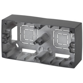 ЭРА 12-6102-05 Коробка наклад. монтажа 2 поста, Эра12, антрацит (10/100/800)