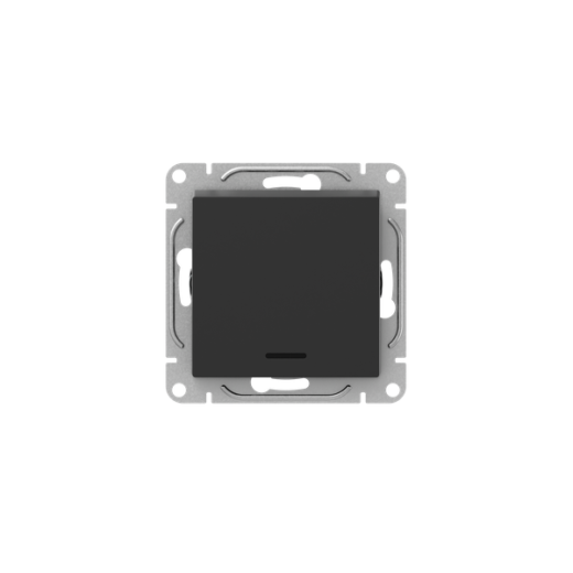 Механизм выключателя, одноклавишный, с подсветкой, чёрный Эпика EKF