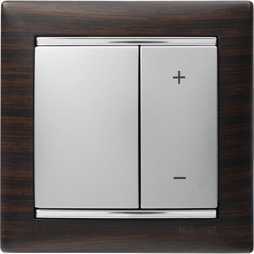 Рамка 1 пост - Legrand Valena - темное дерево/серебряный штрих