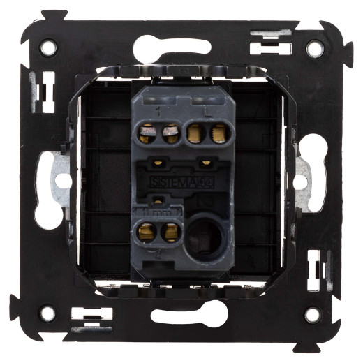 Переключатель одноклавишный в стену, Avanti, черный квадрат