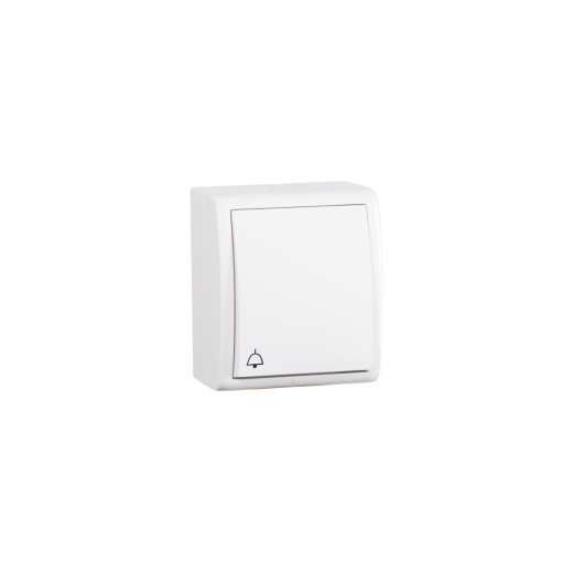 Simon15 Aqua Белый Выключатель 1-клавишный кнопочный с символом 