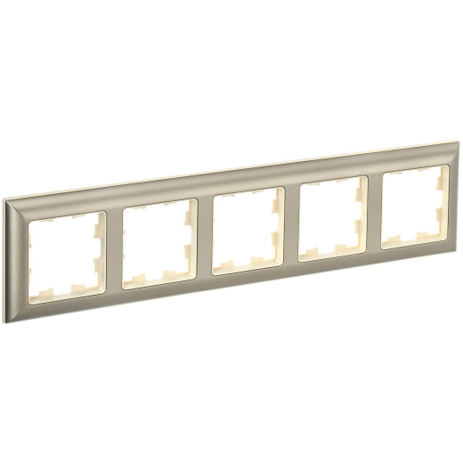 BRITE Рамка 5-мест. РУ-5-Бр беж./шамп. IEK