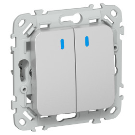 FLITE Выключ. 2-кл. прох. с инд. 10А ВС62-1-1-ФлА ал. IEK