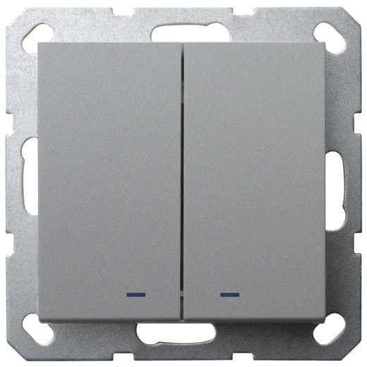 G Алюминий Выключатель 2-кл перекрестный с подсветкой 10A 250V~