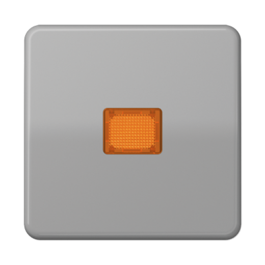 Клавиша с оранжевым окошком для выключателя с подсветкой, серая