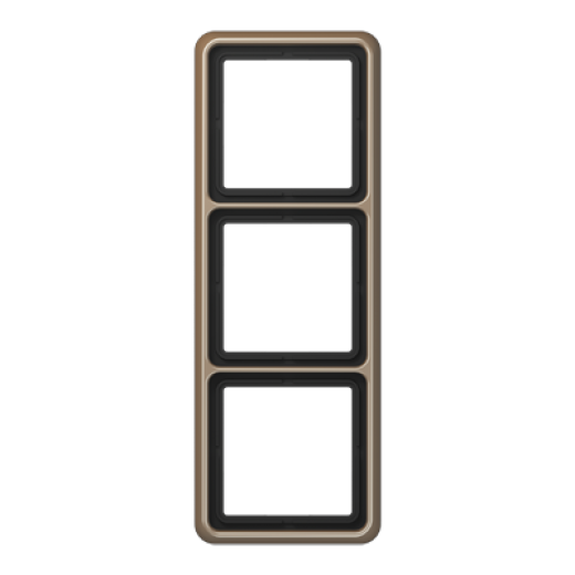 Рамка для вертикальной и горизонтальной установки, 3 поста, металл, золотая бронза, CD500