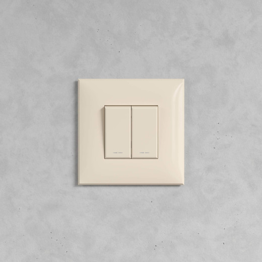 Инвертор двухклавишный в стену, Avanti, ванильная дымка