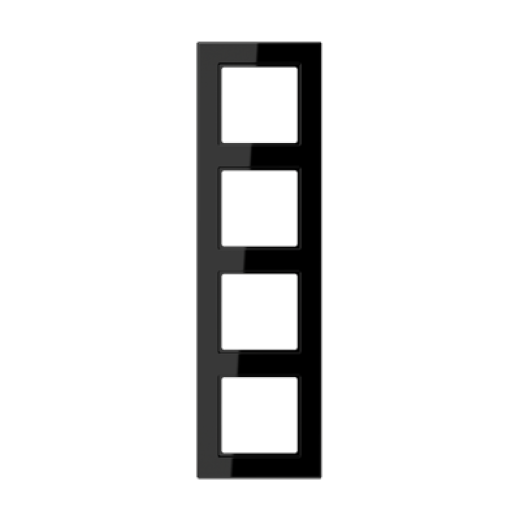 Рамка для вертикальной и горизонтальной установки, 4 поста, термопласт, черный, A550