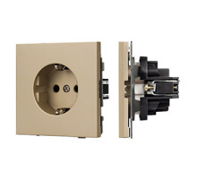 Arlight Механизм электрической розетки SCT-TENDO-MEU1-SFPL-GD (230V, 16A) (-)